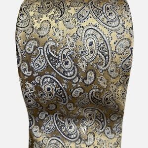 BURMA BIBAS Gold  Paisley Woven Silk Tie